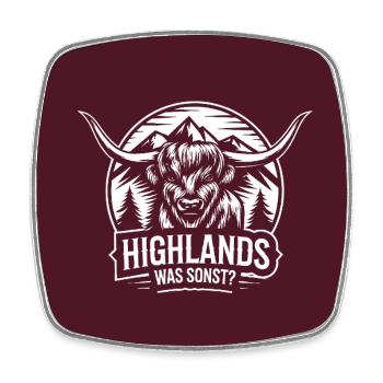 Highlands was sonst Highlandgrafik - Viereckiger Kühlschrankmagnet - Weiß - Vorne