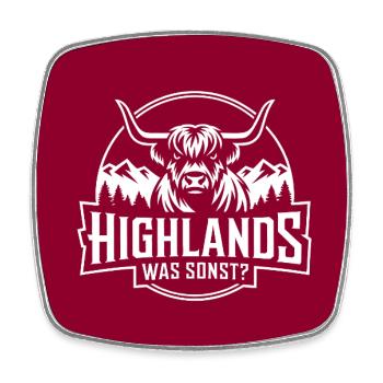 Highlands was sonst Highlandgrafik - Viereckiger Kühlschrankmagnet - Weiß - Vorne