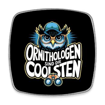 Ornithologen sind die Coolsten lustige Eule - Viereckiger Kühlschrankmagnet - Weiß - Vorne
