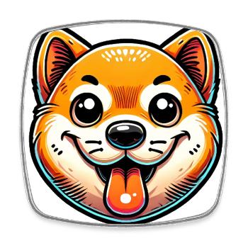 Lustiges Shiba Inu Crypto Dog Design - Viereckiger Kühlschrankmagnet - Weiß - Vorne