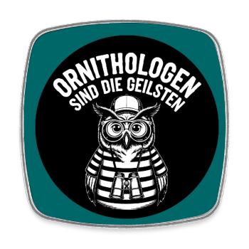 Ornithologen sind die Coolsten lustige Eule - Viereckiger Kühlschrankmagnet - Weiß - Vorne