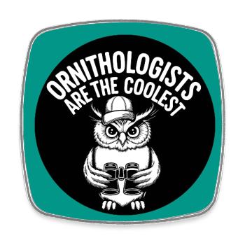 Ornithologists are the coolest funny owl - Square fridge magnet - white - Front