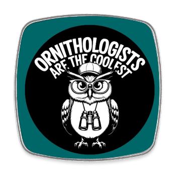 Ornithologists are the coolest funny owl - Square fridge magnet - white - Front