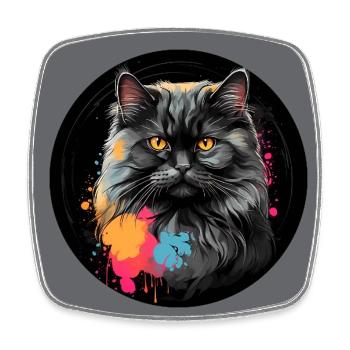 Mignon chat persan chat portrait à l’aquarelle - Magnet carré - blanc - Devant