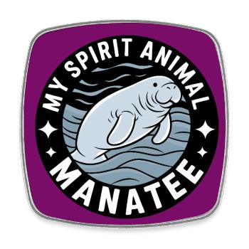 Lamantin mon - J’adore le Dugong Lamantin - Magnet carré - blanc - Devant