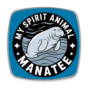 Lamantin mon - J’adore le Dugong Lamantin - Magnet carré - blanc - Devant