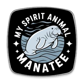 Lamantin mon - J’adore le Dugong Lamantin - Magnet carré - blanc - Devant