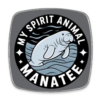 Lamantin mon - J’adore le Dugong Lamantin - Magnet carré - blanc - Devant