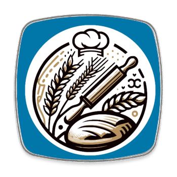 Baking bread Baker's hat and loaf of bread cereals - Square fridge magnet - white - Front