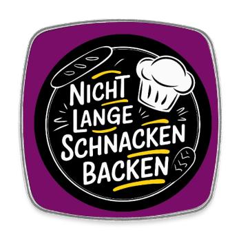 einfach Backen Bäcker mit Herz und Seele - Viereckiger Kühlschrankmagnet - Weiß - Vorne