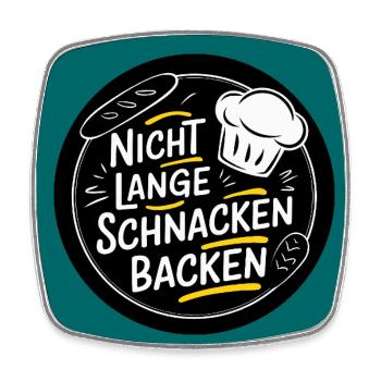 einfach Backen Bäcker mit Herz und Seele - Viereckiger Kühlschrankmagnet - Weiß - Vorne