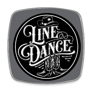 Line Dancing Country Dance - Line Dance Tanzen - Square fridge magnet - white - Front
