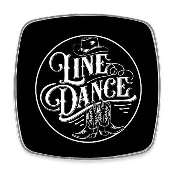 Line Dancing Country Dance - Line Dance Tanzen - Square fridge magnet - white - Front