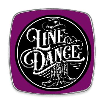Line Dancing Country Dance - Line Dance Tanzen - Square fridge magnet - white - Front