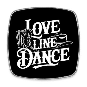 Line Dancing Country Dance - Line Dance Tanzen - Square fridge magnet - white - Front
