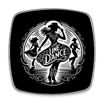 Amour Danse en ligne Western Filles Cowboys dansant - Magnet carré - blanc - Devant