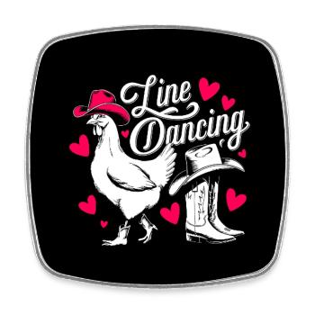 Love Line Dance Western Chicken dancing - Viereckiger Kühlschrankmagnet - Weiß - Vorne