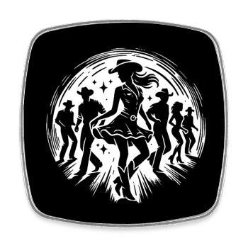 Love Line Dance Western Girls Cowboys dancing - Viereckiger Kühlschrankmagnet - Weiß - Vorne