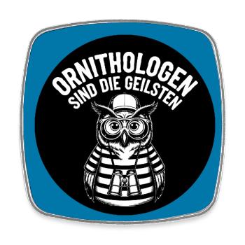 Ornithologen sind die Coolsten lustige Eule - Viereckiger Kühlschrankmagnet - Weiß - Vorne