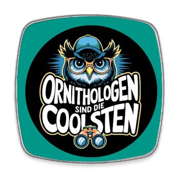 Ornithologen sind die Coolsten lustige Eule - Viereckiger Kühlschrankmagnet - Weiß - Vorne