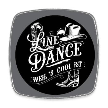 Ich liebe Line Dance Mitglied Tanzgruppe Training - Viereckiger Kühlschrankmagnet - Weiß - Vorne