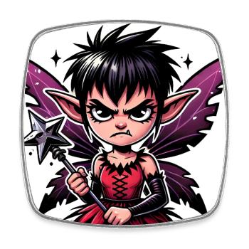 Not Your Fairy Godmother Funny Fairy - Square fridge magnet - white - Front