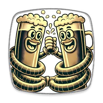 Lustiger Bier-Prost-Cartoon Sticker - Viereckiger Kühlschrankmagnet - Weiß - Vorne