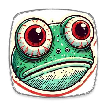 Lustige Frosch-Liebhaber-Vintage-Illustration - Viereckiger Kühlschrankmagnet - Weiß - Vorne