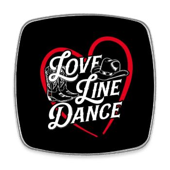 Ich liebe Line Dance mit Herzen tanzen - Viereckiger Kühlschrankmagnet - Weiß - Vorne