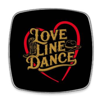 Line Dance Tanzen mit Liebe und dem Herzen - Viereckiger Kühlschrankmagnet - Weiß - Vorne
