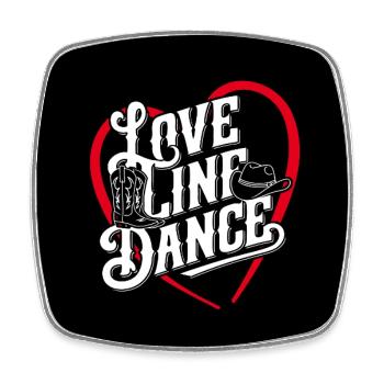 Line Dance Tanzen mit Liebe und dem Herzen - Viereckiger Kühlschrankmagnet - Weiß - Vorne