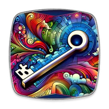 Motif clé de couleurs - Magnet carré - blanc - Devant