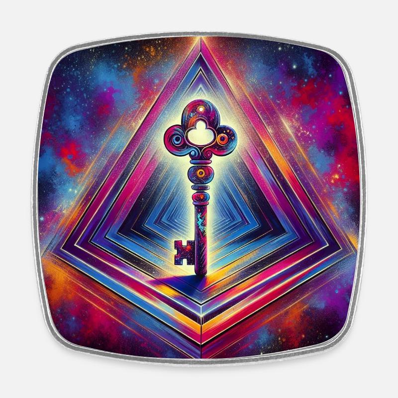 The Lost Key - Square fridge magnet - white