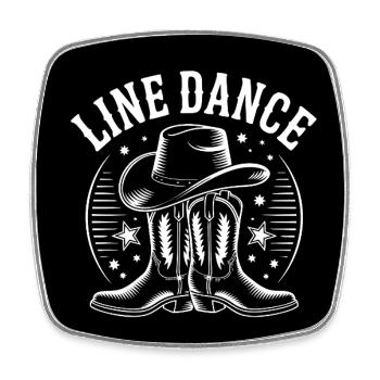 Line Dance Button Magnet Line Dance Dance Hobby - Square fridge magnet - white - Front