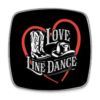 Line Dance Button Magnet Line Dance Dance Hobby - Square fridge magnet - white - Front