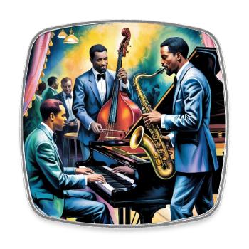 Jazz Band Jazz Combo in New Orleans - Viereckiger Kühlschrankmagnet - Weiß - Vorne