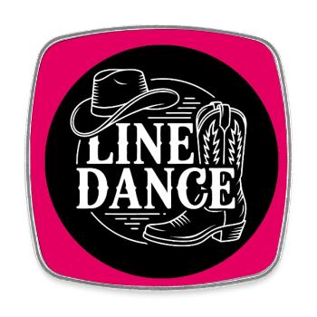 Line Dance Button Magnet Line Dance Dance Hobby - Square fridge magnet - white - Front