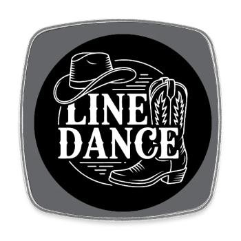 Line Dance Button Magnet Line Dance Dance Hobby - Square fridge magnet - white - Front