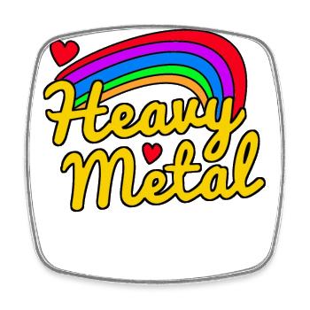 heavy metal rainbow - Square fridge magnet - white - Front