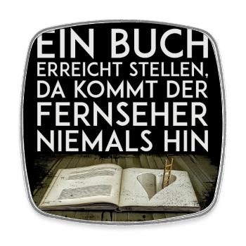 Bücher lesen - Viereckiger Kühlschrankmagnet - Weiß - Vorne