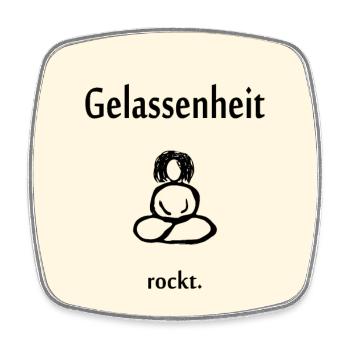 Gelassenheit rockt. Hellgelb. Poster und mehr - Viereckiger Kühlschrankmagnet - Weiß - Vorne