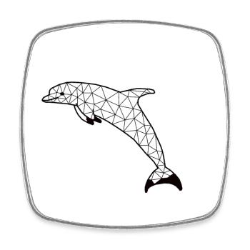 Dolphinn GeomeTRIX - Viereckiger Kühlschrankmagnet - Weiß - Vorne
