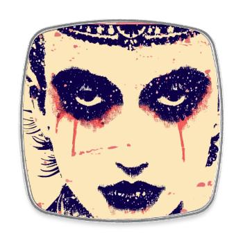 Halloween Emo Halloqueen - Square fridge magnet - white - Front