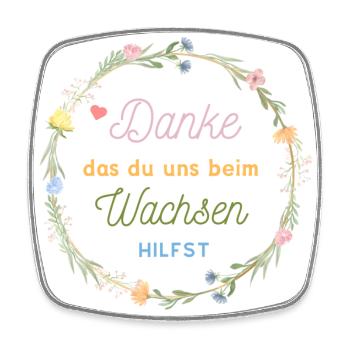 Danke das du uns beim Wachsen hilfst! - Viereckiger Kühlschrankmagnet - Weiß - Vorne