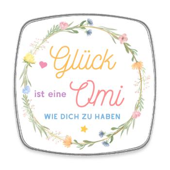 Glück ist, eine OMI wie dich zu haben ! - Viereckiger Kühlschrankmagnet - Weiß - Vorne