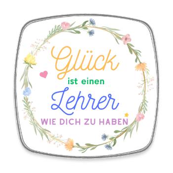 Glück ist einen Lehrer wie dich zu haben - Viereckiger Kühlschrankmagnet - Weiß - Vorne