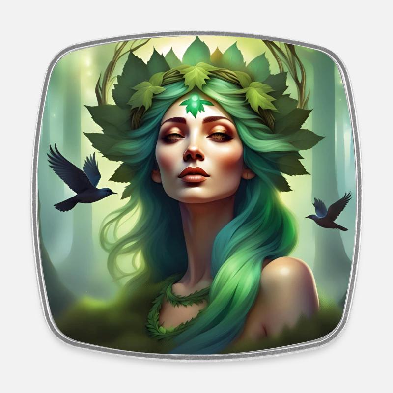 Forest queen - Square fridge magnet - white