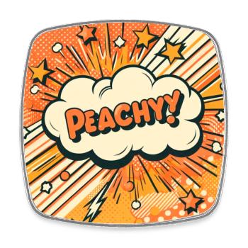 Peachy Peach - Square fridge magnet - white - Front