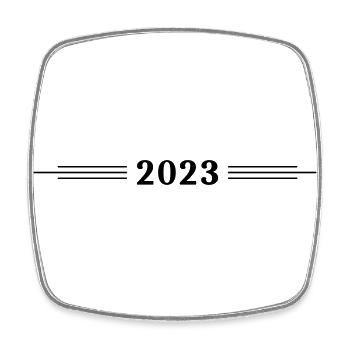 2023 Linie - Viereckiger Kühlschrankmagnet - Weiß - Vorne