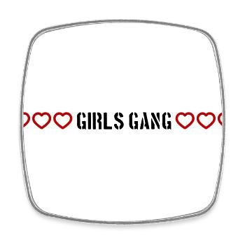 Filles Gang Filles Équipe Coeur Amour - Magnet carré - blanc - Devant